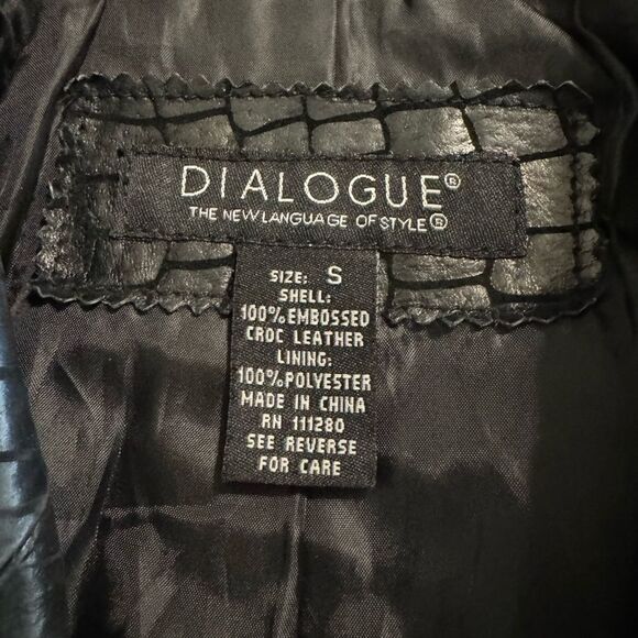 Vintage 100% Embossed Croc Leather 3 Button Front Jacket - Picture 9 of 11